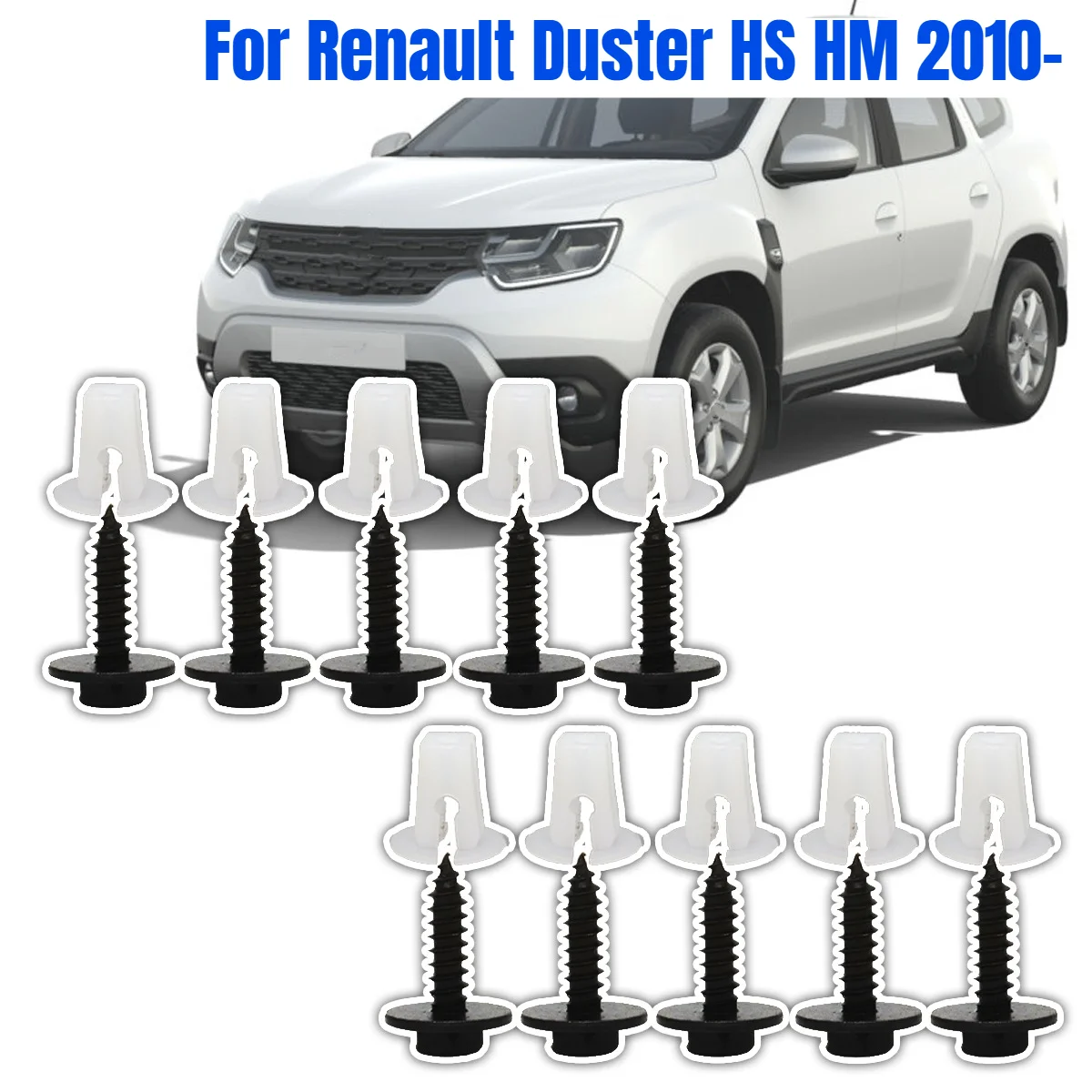 For Renault Duster HS HM 2010- Car Front Bumper Insert Bonnet Clips Exterior Grommet Expanding Nut Screw Fastener Body Parts