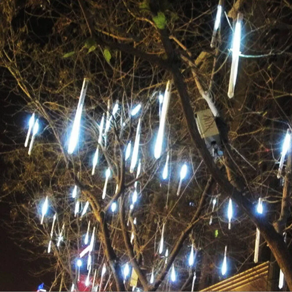 USB Meteor Shower Lights 30CM8Tubes-50CM8Tubes LED String Warm White Blue Colorful IP54 Waterproof 8 Mode Christmas Garden Decor