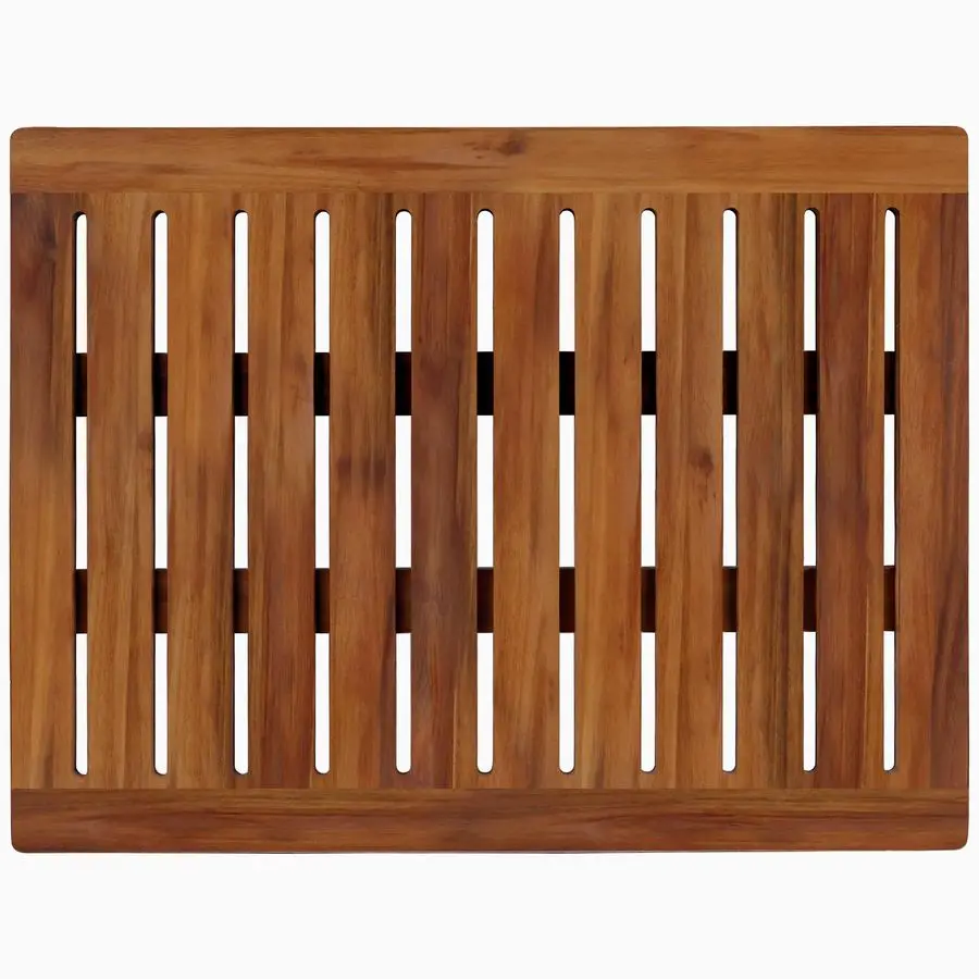 

Wood Shower Mat 24x18 Inches by , Luxury Bath Mat Non Slip for Bathroom Bathtub Shower Spa Garden Home, Wooden Floor Mat Square