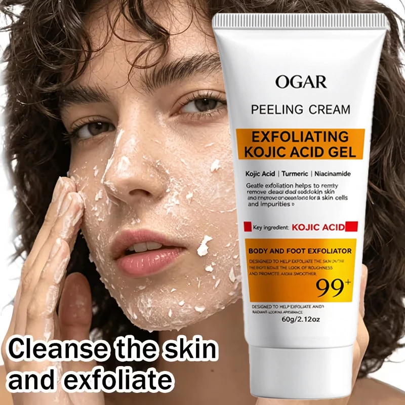 Kojic Acid Peeling Cream Exfoliating Gel Gentle Dead Skin Remover For Face Body Foot With Turmeric And Niacinamide Skincare