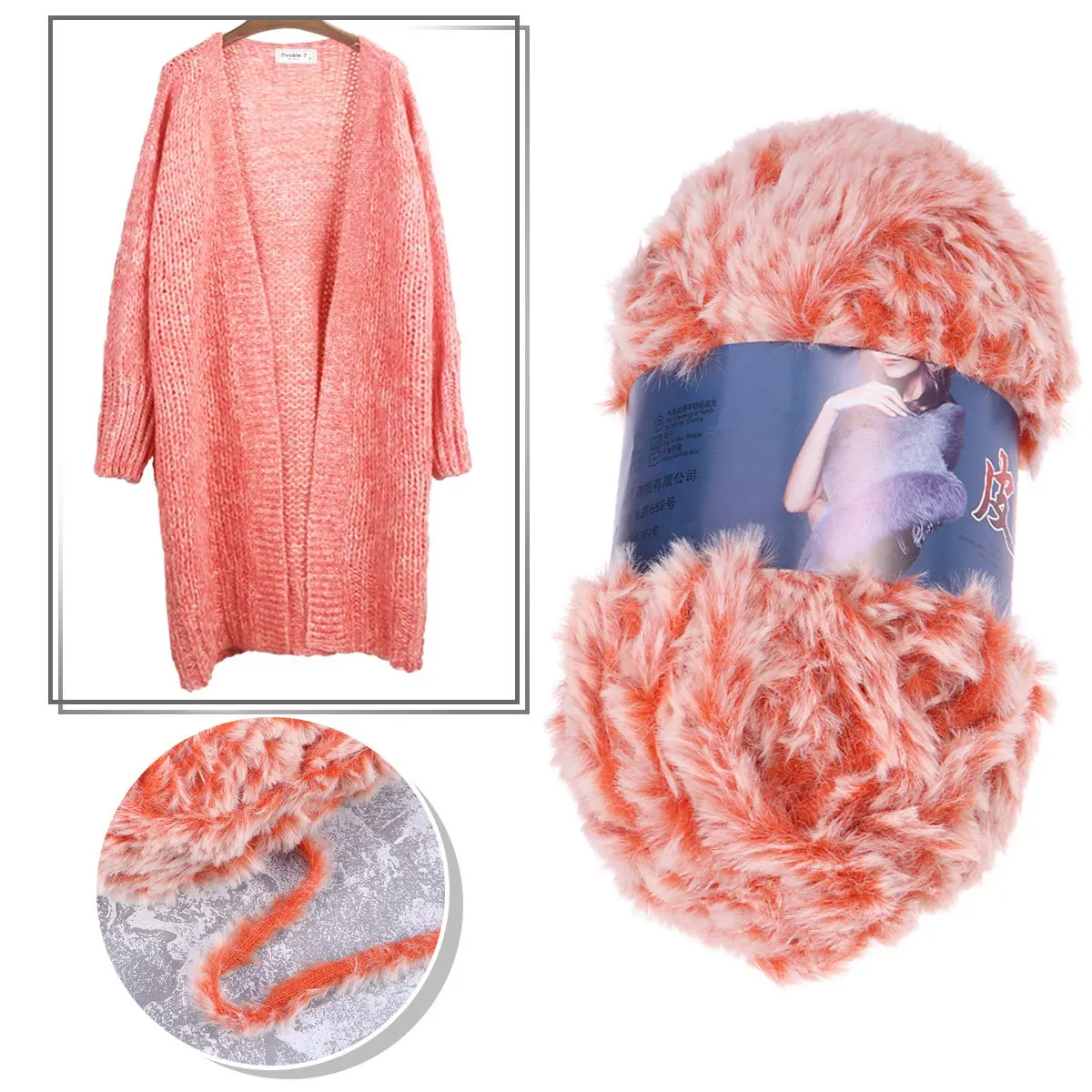 

2pcs Imitation Mohair Yarn Chunky Acrylic Yarn For Knitting Crochet Scarf Hat Blanket Anti-Pilling Winter Craft Handmade