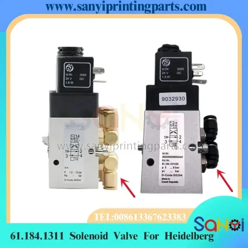 Best Quality 61.184.1311 4/2 Way Valve Connector Bore For Heidelberg SM52 SM74 SM102 Printing Machine Parts