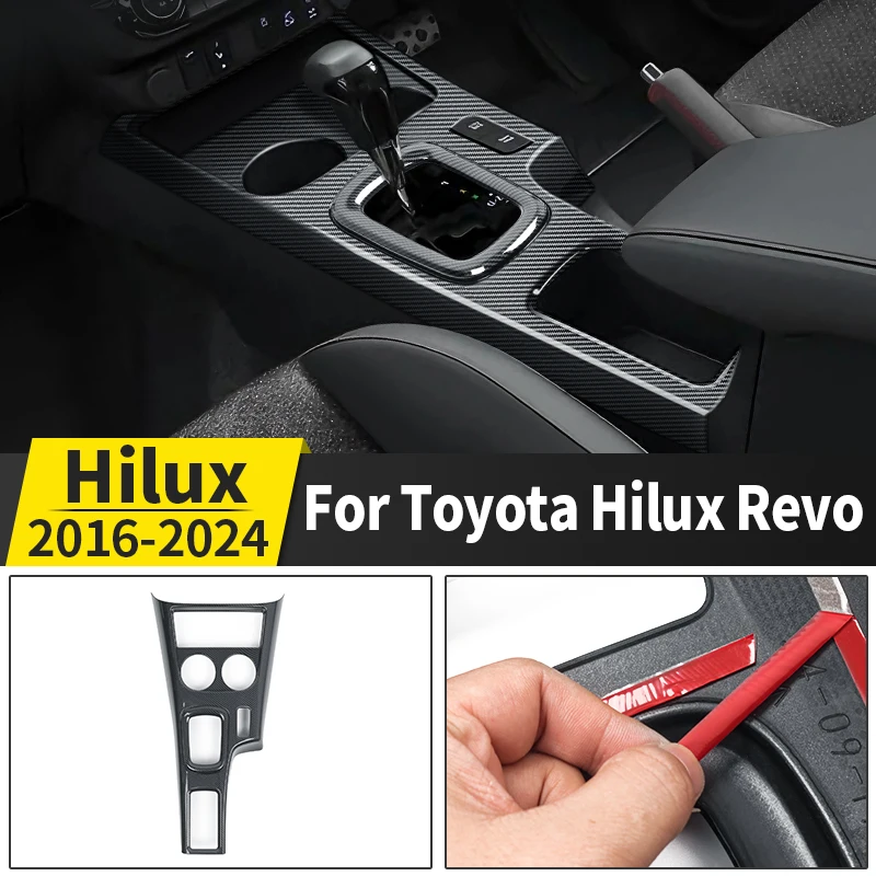 

For 2016-2024 Toyota Hilux Revo Pickup Truck Dashboard Center Console Protective Panel Anti Scratch Interior Trim Sticker Cover
