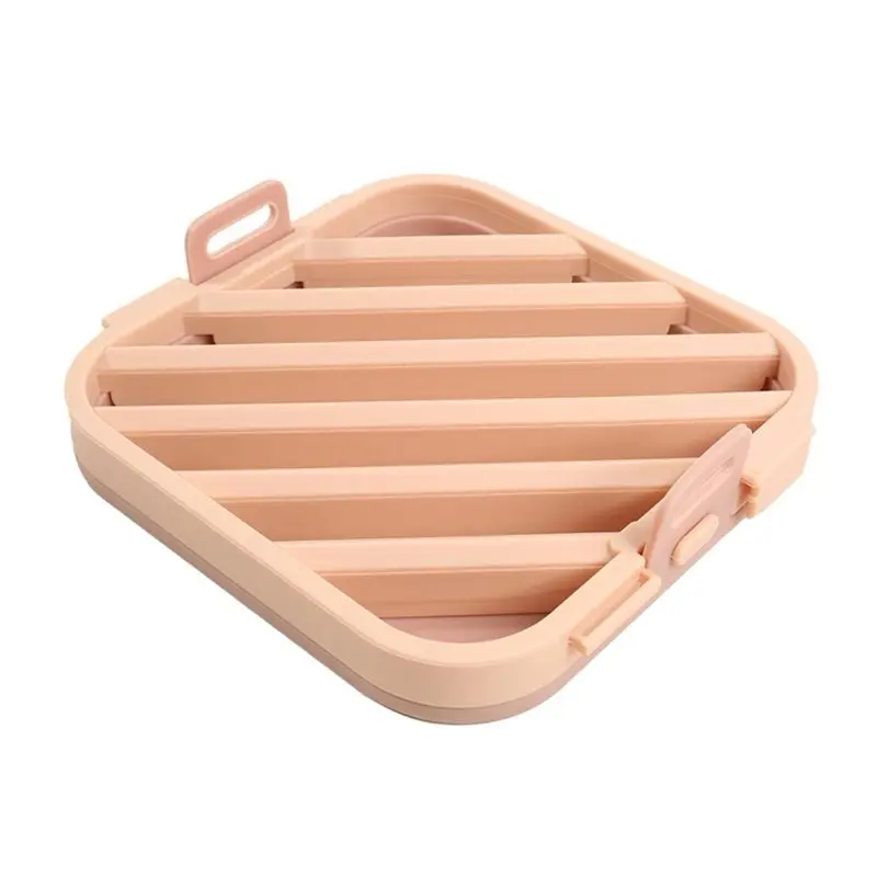 LLCS-Grill Pan Multifunctional, Baking Kitchen Accessories, Oil Control Air Fryer, Silicone Barbecue Rack Yellow