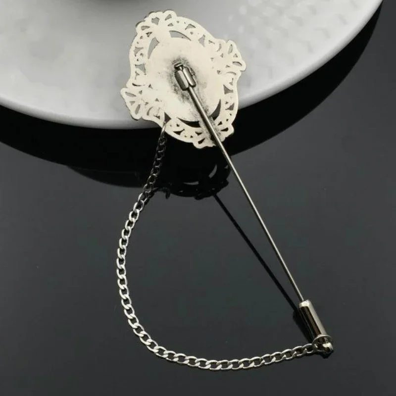 Vintage Brooches for Men Suit Collar Brooches Long Needle Male Suit Chain Tassel Shirt Lapel Pin Wedding Jewelry Accessories