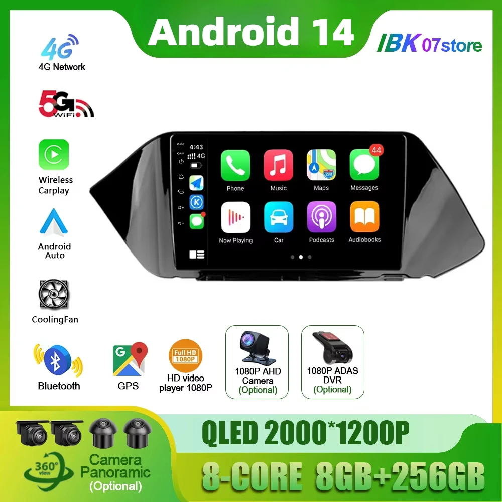 

Car Radio Multimedia Android 14 For Hyundai Sonata DN8 2019-2020 GPS Wireless Bluetooth Carplay Navigation Touch Screen Stereo