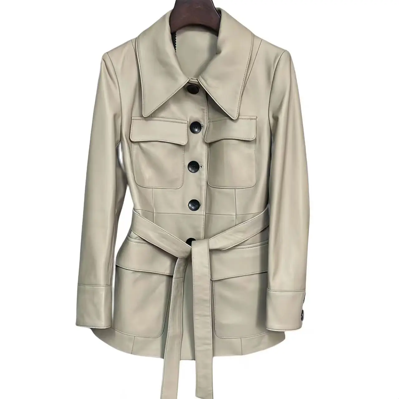 Manteau en peau de mouton style anglais pour femmes, veste en cuir, pardessus ample, vêtements pour femmes, nouvelle mode, haute qualité, hiver, 2023