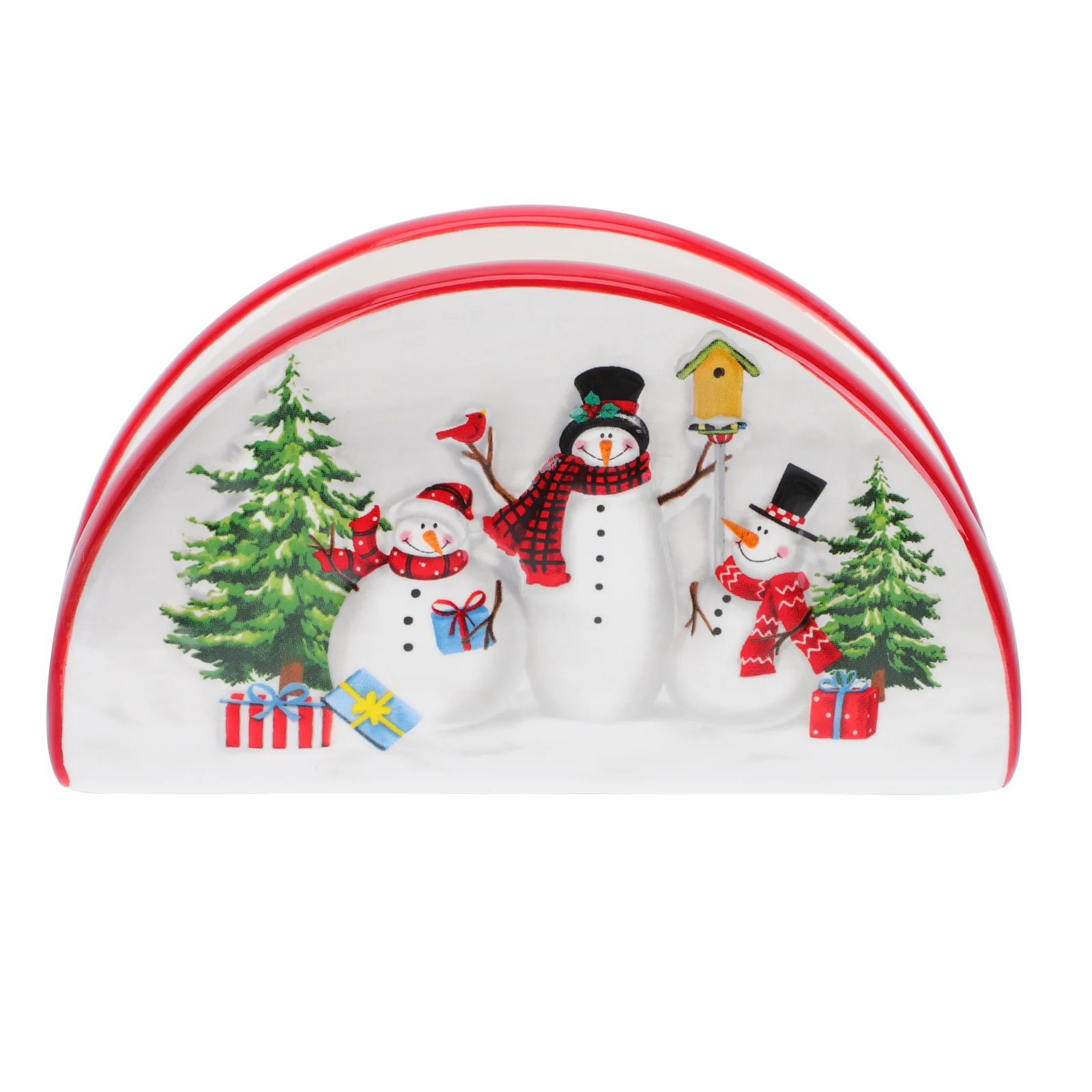 Christmas Napkin Holder Restaurant Kitchen Ceramic Paper Tissue Stand Retro Decor Rack