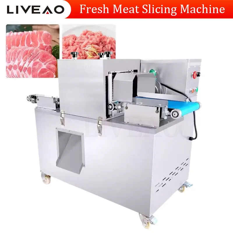 Commercial Pork Beef Lamb Cutting Machine Fresh Meat Slicer 750 Kg/h