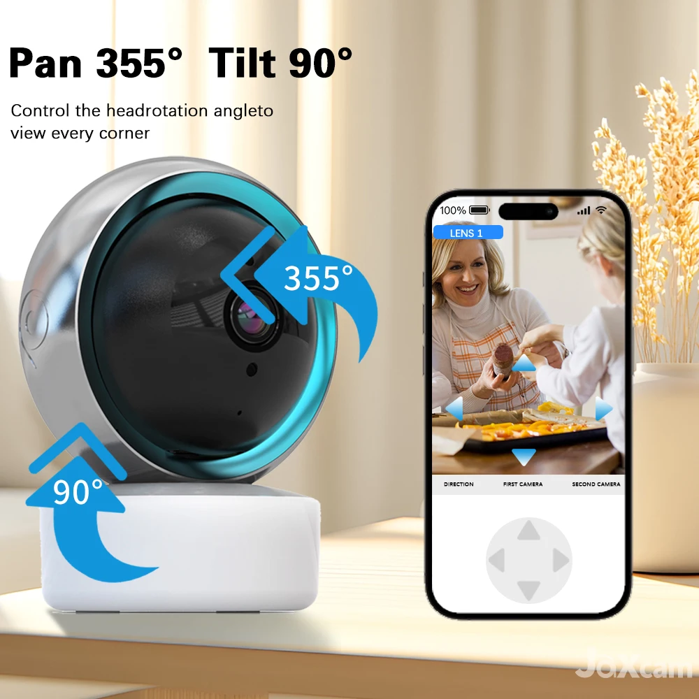 5MP WiFi Camera Tuya Smart Home Indoor Wireless IP Surveillance Camera AI Detect Automatic Tracking Security Baby Monitor