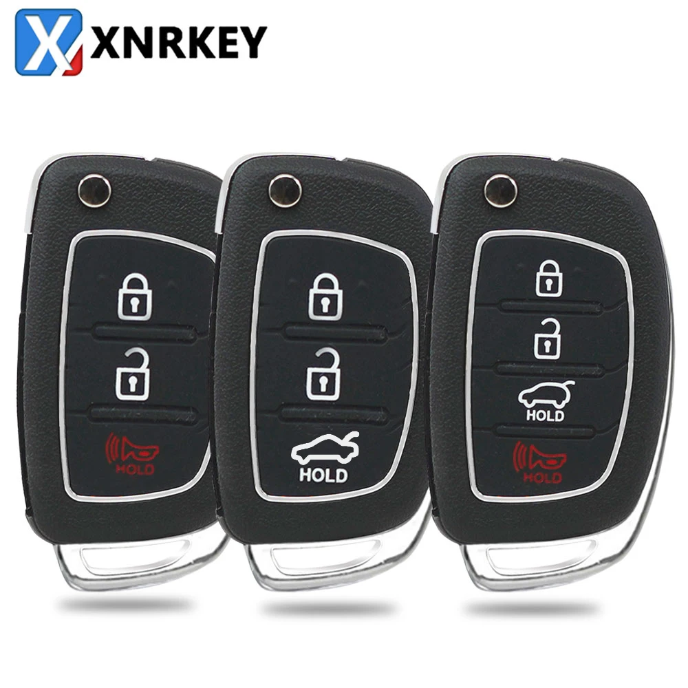 

XNRKEY 3/4 Button Flip Remote Car Key Shell Case for Hyundai Solaris IX35 IX45 Elantra Santa Fe HB20 Verna HY15/HY20/TOY40 Blade