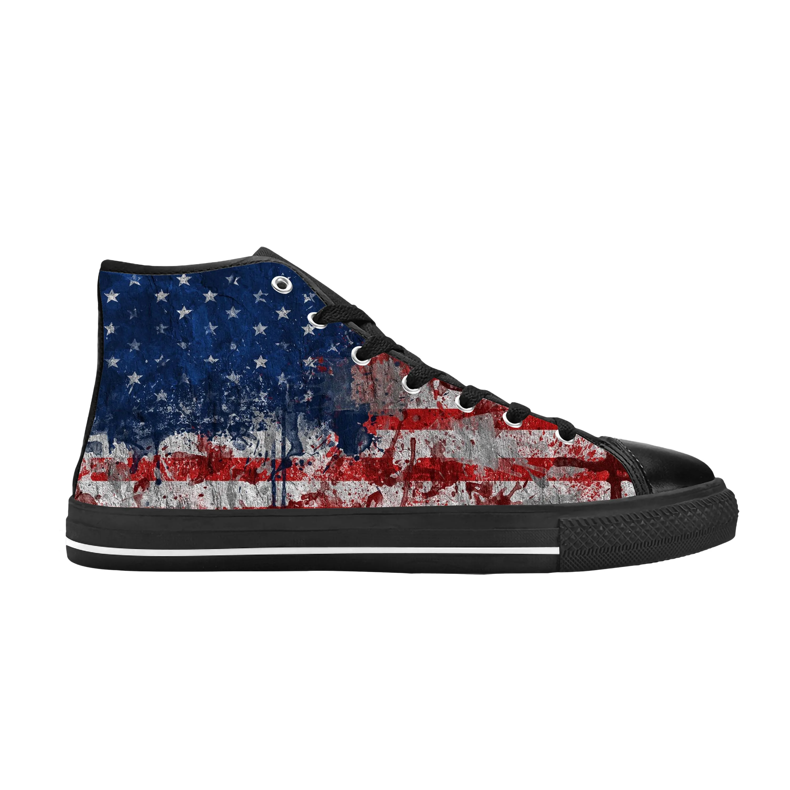 US USA American America Flag United States Funny Casual Cloth Shoes High Top Comfortable Breathable 3D Print Men Women Sneakers