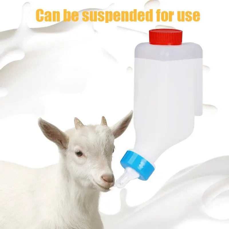 500Ml/800Ml Goat Milk Pot Feeding Baby Hanging Goats Lamb Feeding Device Small Animal Feed Bottle Silicone Nipple Milk Bottle