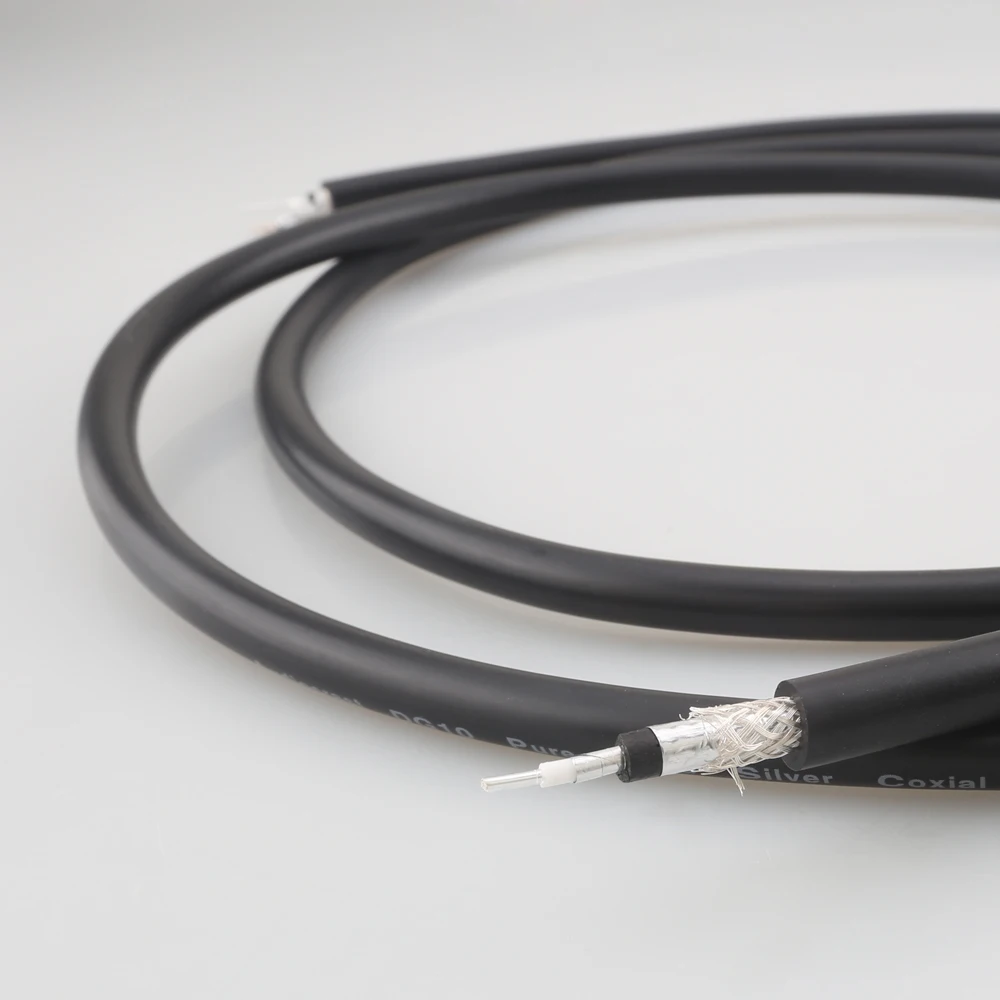 Audiocrast DG10 75ohm كابل محوري من الفضة الصلبة النقية 99.998% للاستخدام الصوتي الرقمي بنفسك كابل محوري من الفضة النقية #6