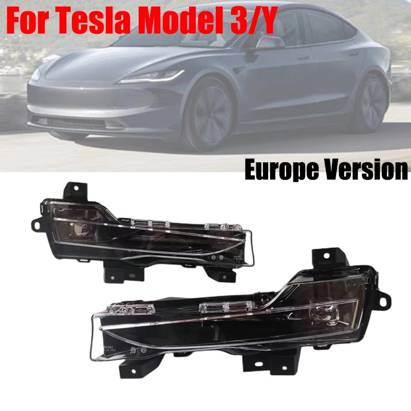 

Car Front Fog Light For Tesla Model 3/Y 2017-2023 Europe Version LED DRL Driving Lamp Left&Right 2022 2021 2020 2019 2018