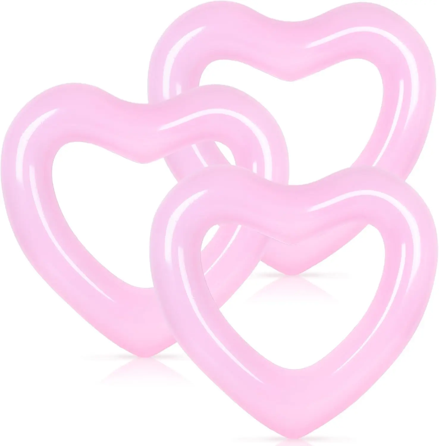 3Pcs Inflatable Heart Pool Float Swim Heart Shaped Pool Rings Float Loungers Tube
