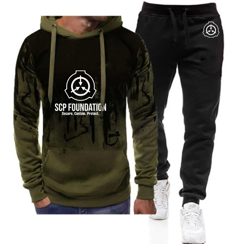 SCP Foundation Secure Contain Protect Print 2025 Men New Fashion Hoodie Sweatpants Comfortable Sport Suits Gradient Clothes