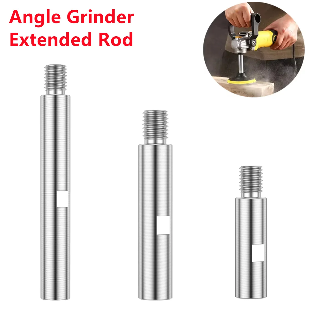 

M14 Thread Angle Grinder Extension Connecting Rod 75/100/140mm Adapter Shaft Arm Polishing Round Pad Extender Lengthen Bar