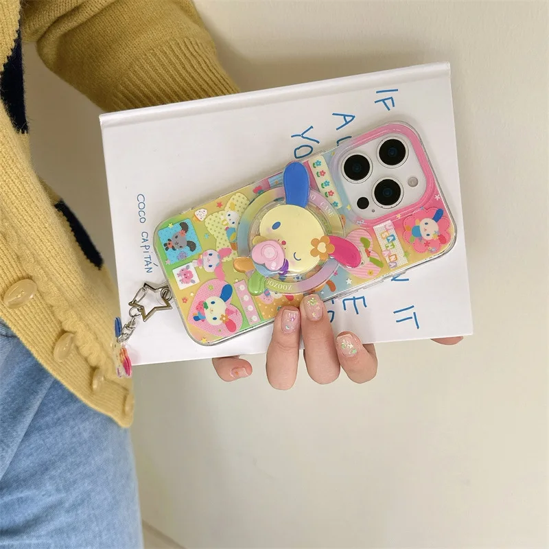 Rainbow Rabbit dopamine bunny art Phone case For magsafe iPhone 17 16 15 14 13 Pro Max Case Cute Luxury Cartoon shockproof Cover