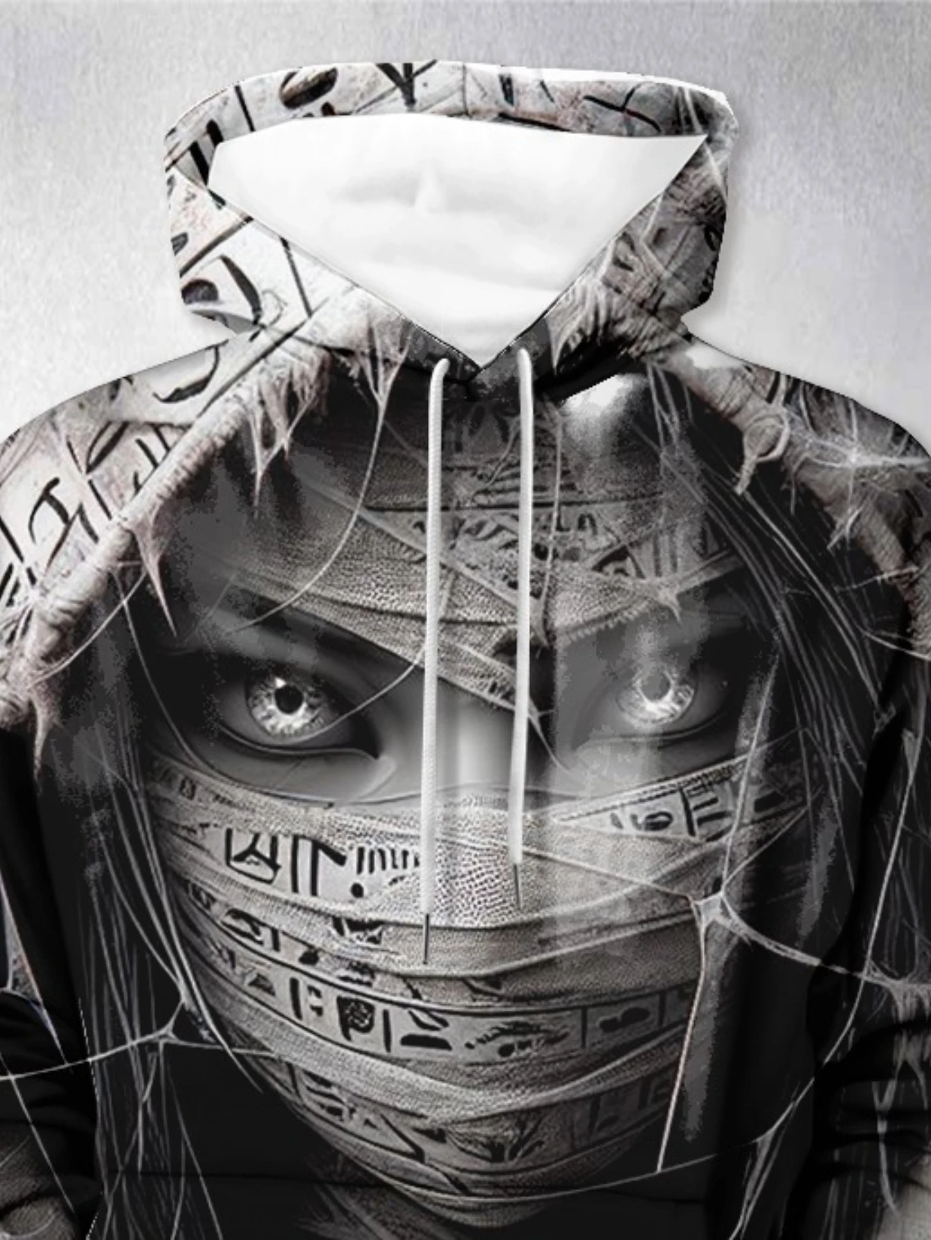 سويت شيرت رجالي عصري بقلنسوة ملثمين أنثى قاتل نمط الشكل مطبوعة بلوفر كاجوال للخروج ملابس يومية