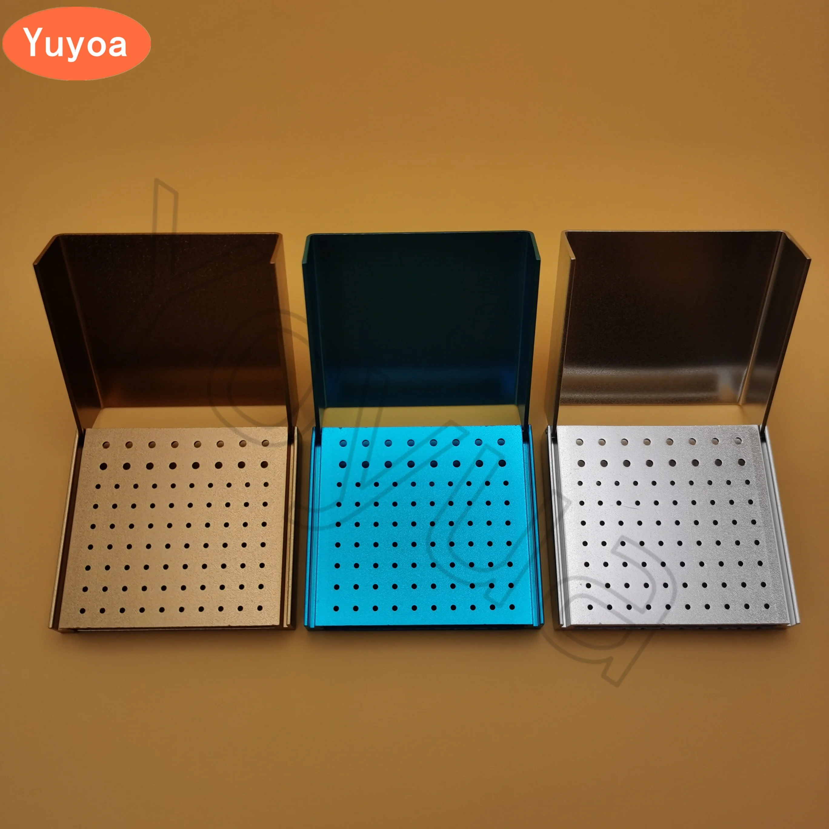 3pcs Dental 86 Hole Endo Box Cleaning Stand Autoclave High Temperature Sterilizable For High/Low Speed Dental Burs