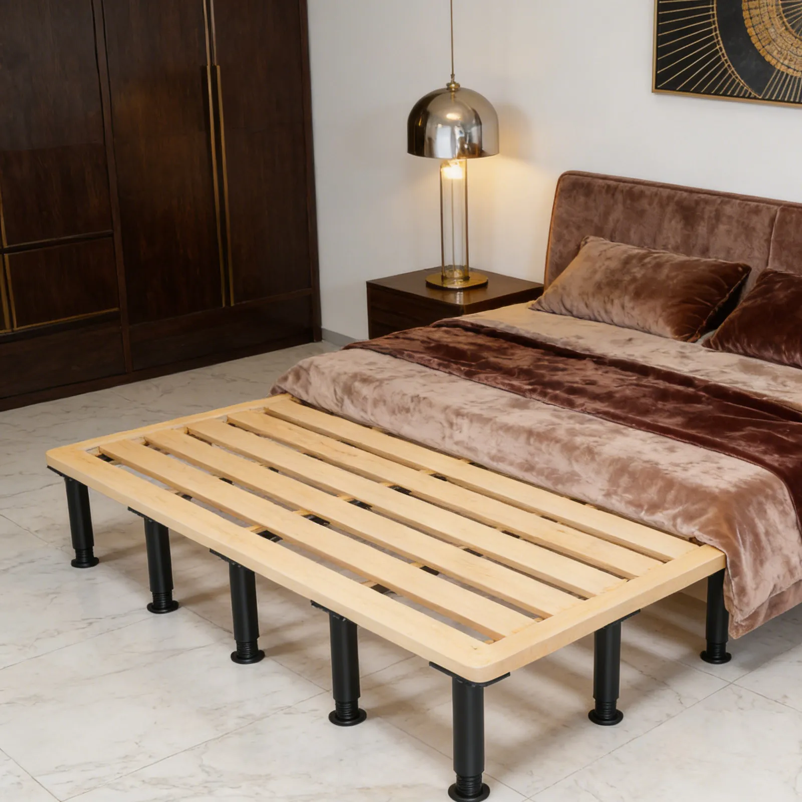 2Pcs Bed Frame Center Support Legs Adjustable Furniture Legs Replacement Kit Bed Stabilizer Reinforcement for Sag Prevention