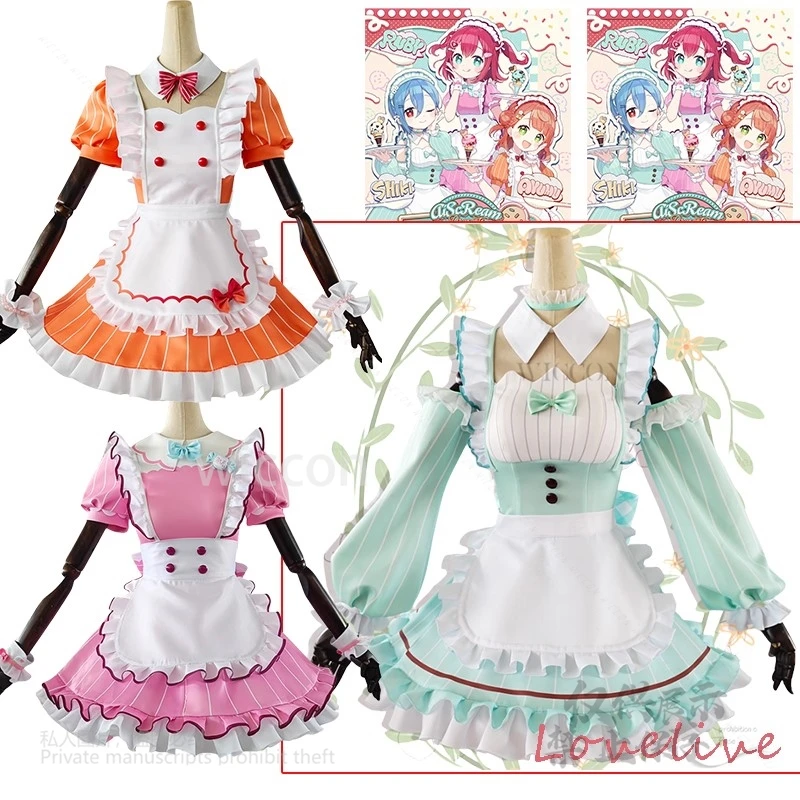 

Wakana Shiki Uehara Ruby Kurosawa Sunshine!! AiScReam Holo live Cosplay Costume Halloween Sweet Maid Lolita Dress Cos Customized