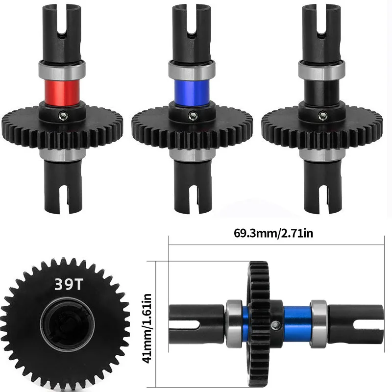 39T Center Spool Assembly Center Diff To Straight Shaft Upgrade Part for ARRMA 1/7 6S Infraction Felony Limitless RC Drag Race