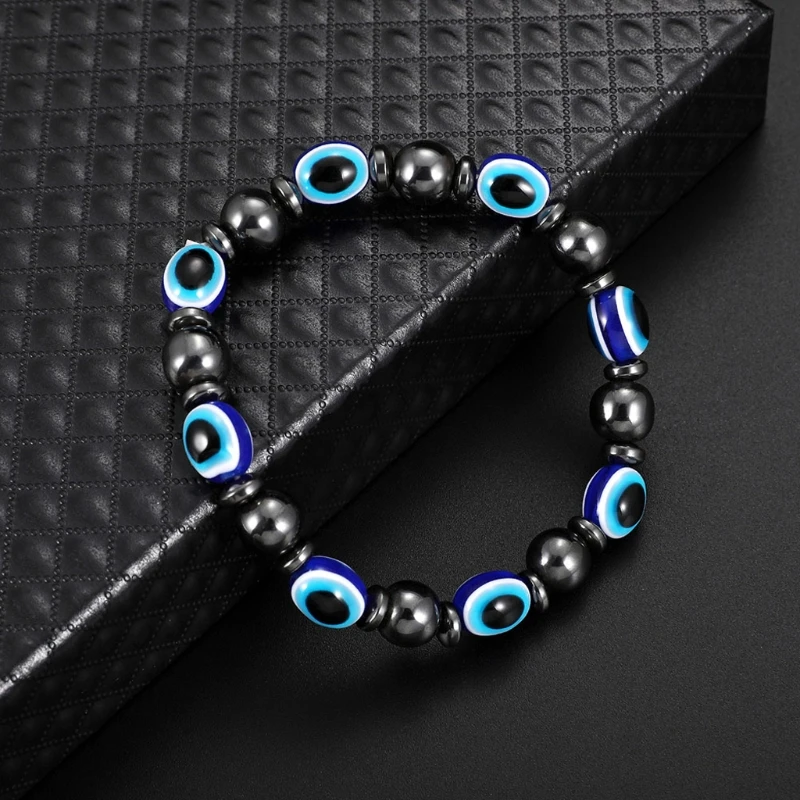 Bracelet Blue for Evil Eye Hematite Stone Therapy for Health Care Bangl