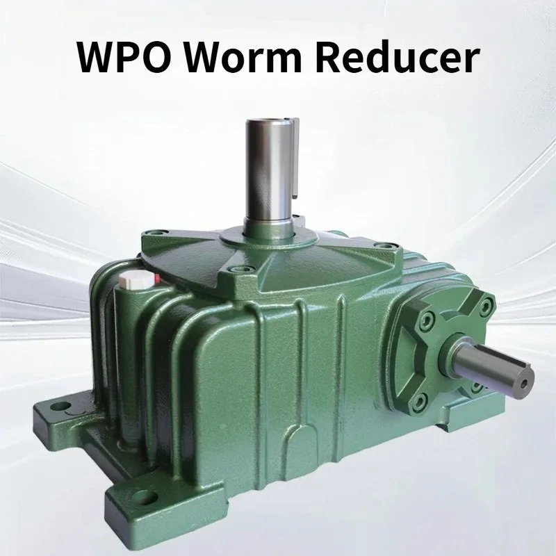 WPO Type Horizontal Worm Gear Reducer Low Noise High Torque Compact Wear Resistant Copper Gear Industrial Transmission Gearbox