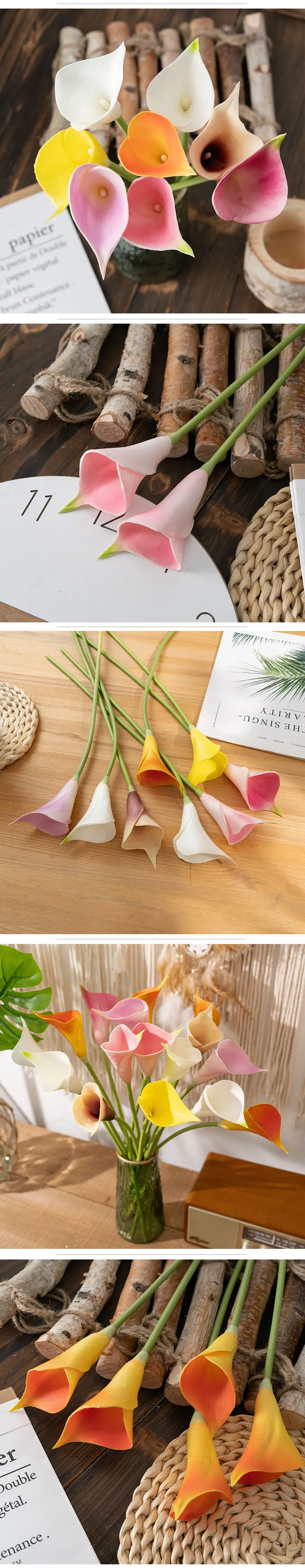 10 Stück/Set Künstliche PU-Kallablumen für Wohnzimmerdekoration, Kunstblumen, Kallabouquet, Blumenarrangement für Hochzeiten – Detail 7