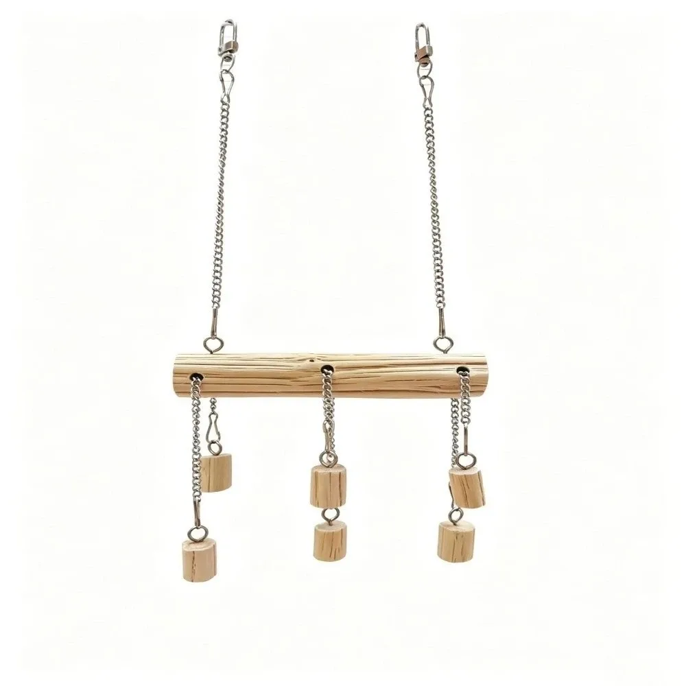 Bite Resistant Parrot Wooden Swing Non-slip Suspension Bridges Bird Standing Perch Sliding Chain Bird Claw Beak Grinding Bar
