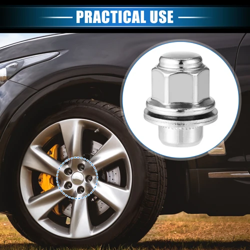 Imagen 2 del producto UXCELL-tuercas de rueda de 10 piezas para coche, Tuercas de vehículo M12x1.25, Tuercas de neumático de acero al carbono 40224JK00A para Nissan 370Z 2009-2015