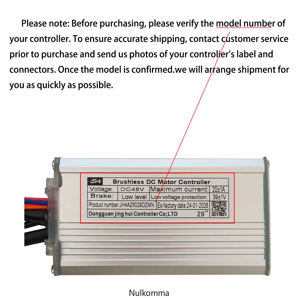 Nulkomma JH4AZ6029DZMN Brushless MotorController 48V 20A Lithium-IonSineWave E-Bike SpeedControllerSuitable for ElectricBicycles
