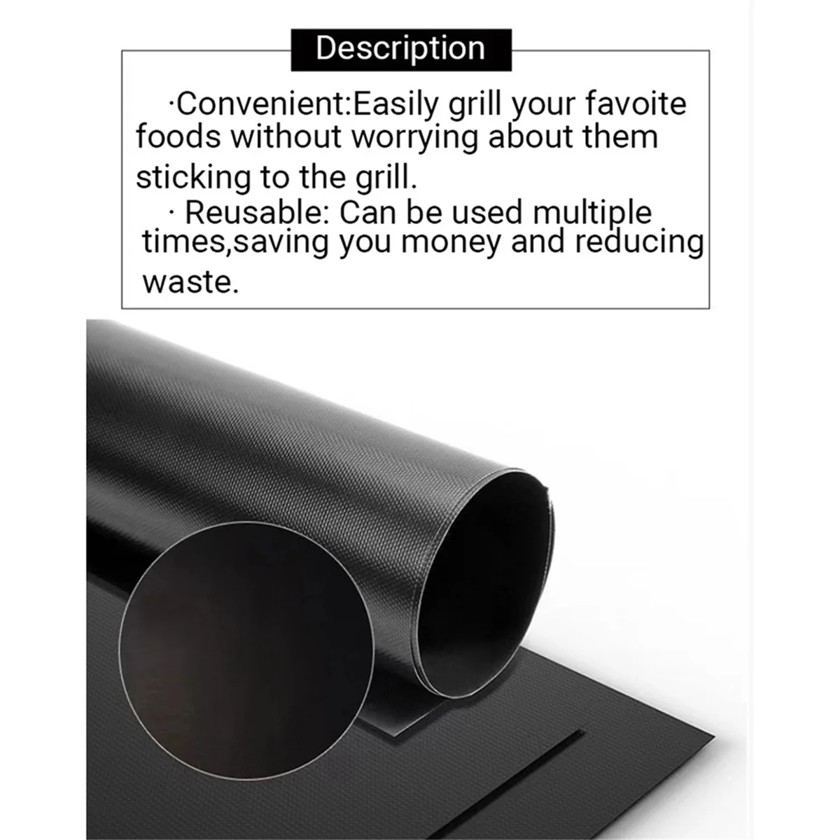 A77I 40cm X 60cm Reusable Non-Stick BBQ Grill Mat Barbecue Baking Liners Microwave Oven Tool