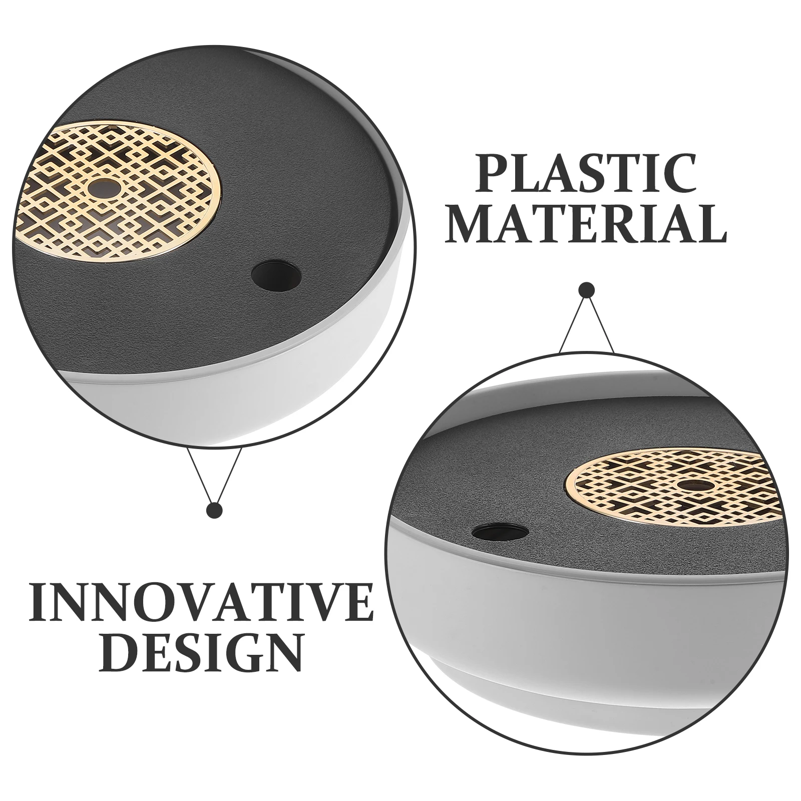 

Creative Plastic Serving Tray 26Cm Hollow Design Double Layer Drain Home Tea Cup Organizer Round Tea Plate For Office Household