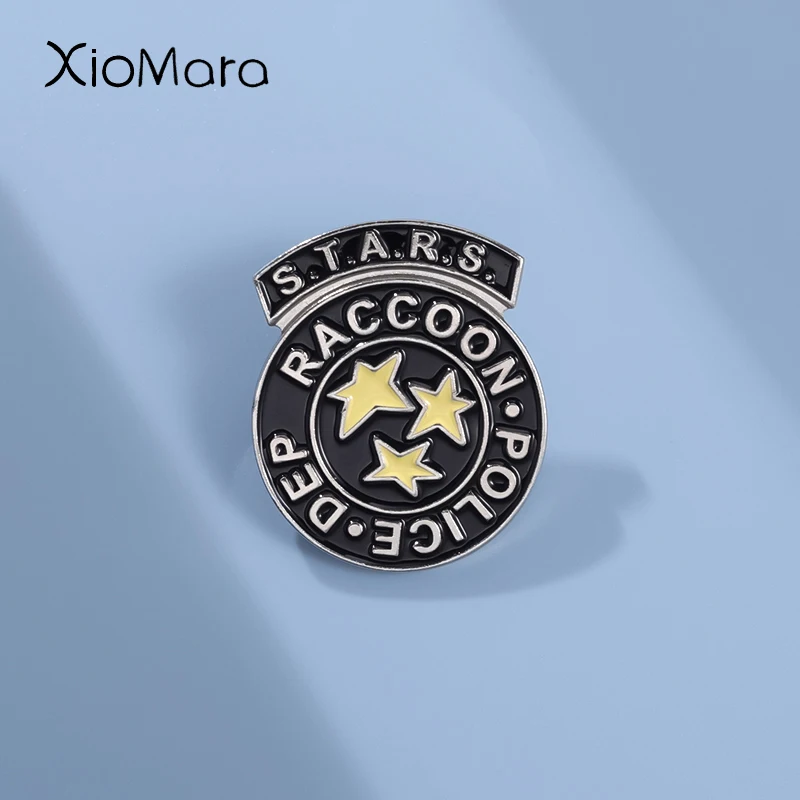 Stars Raccoon City Hard Brooch Enamel Pin Custom Special Tactics and Rescue Service Game Alloy Badge Lapel Jewelry Accessories