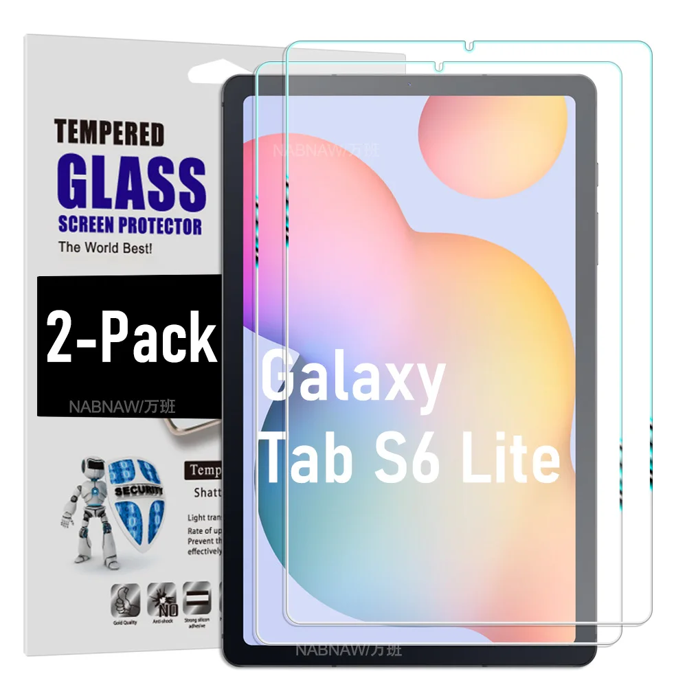 Screen Protector for Samsung Galaxy Tab S6 Lite 10.4 Inch 2024/2022/2020 Hardness Tempered Glass Film Guard Scratch Proof 2-Pack