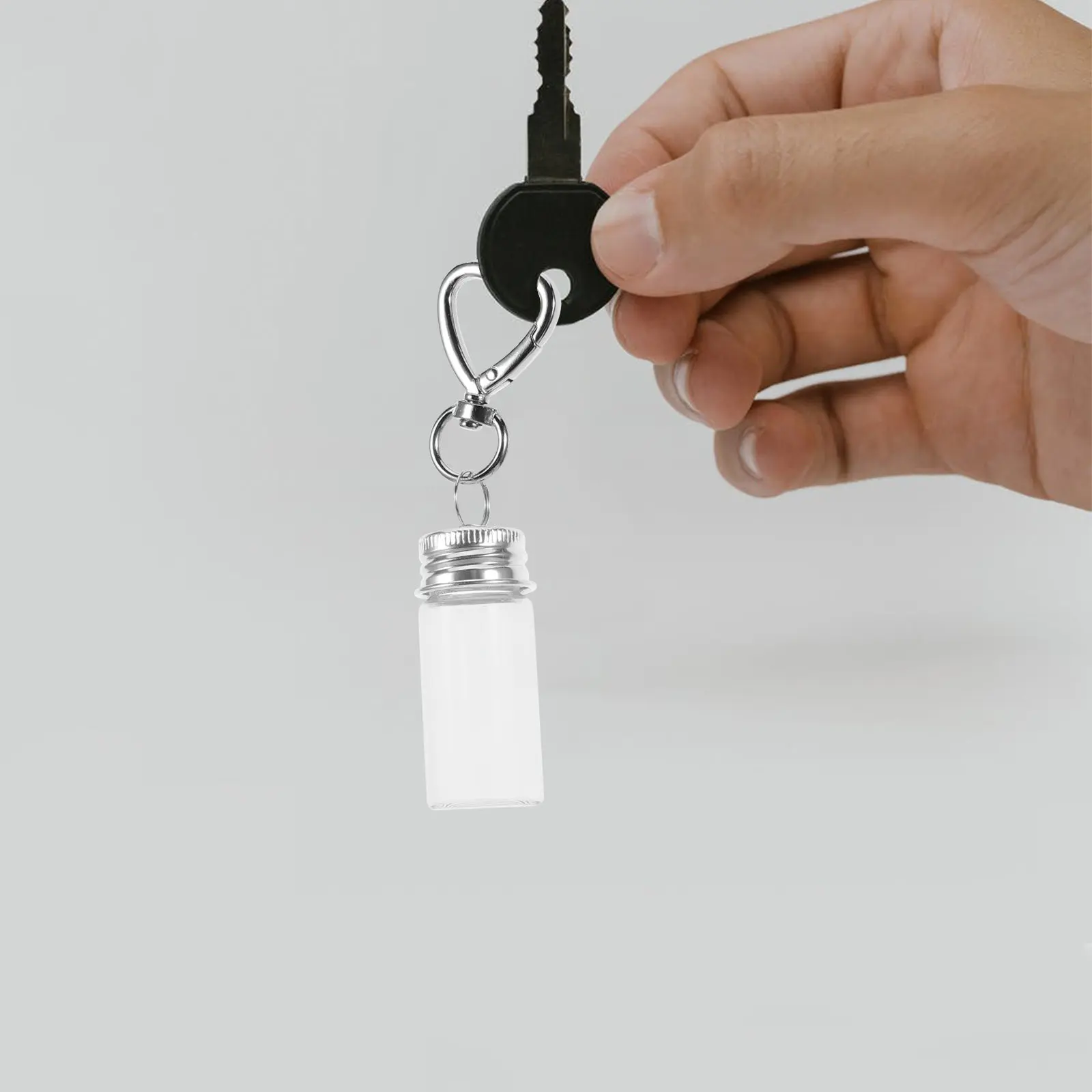 10Pcs Mini Wishing Vial Transparent Glass Bottles DIY Charm Containers Keychain Travel Holiday Ornament Fillers Wedding Favors