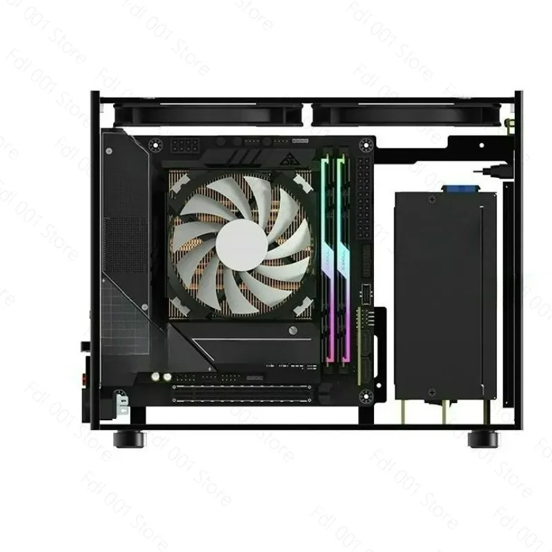 Mini ITX Gaming PC Case  Small Form Factor Computer Chassis  Double Slot GPU Support 7.82L
