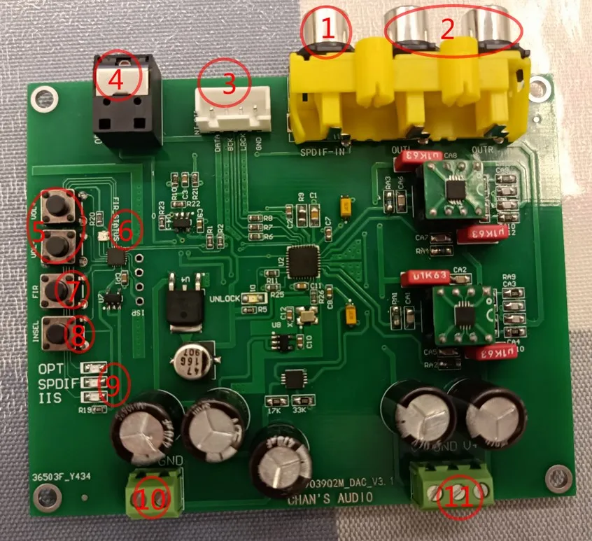 ESS9039Q2M DSD soft control decoder board DSD hard decoding support DSD1024/PCM768KHZ
