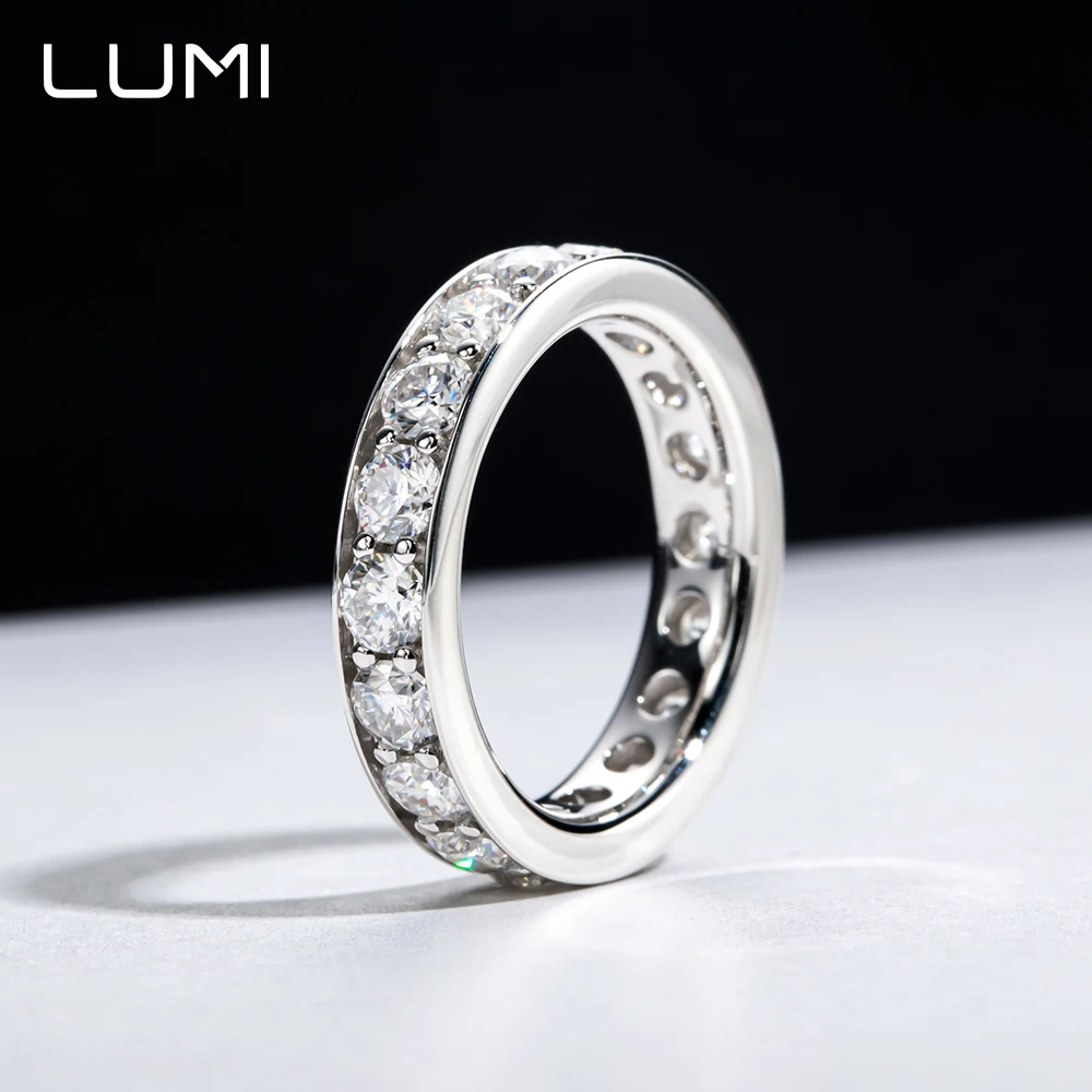 

Full 3.5mm 0.3ct Moissanite 925 Silver Ring for Lady Super Luxury Bands Wedding Party Anniversary Gift with Certificate