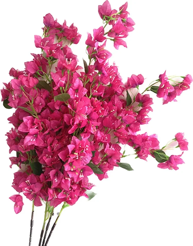 

5pcs Artificial Bougainvillea Flower with Long Stem Silk Bougainvillea Spectabilis Blossom Tree Branch Flores Wisteria Orchid