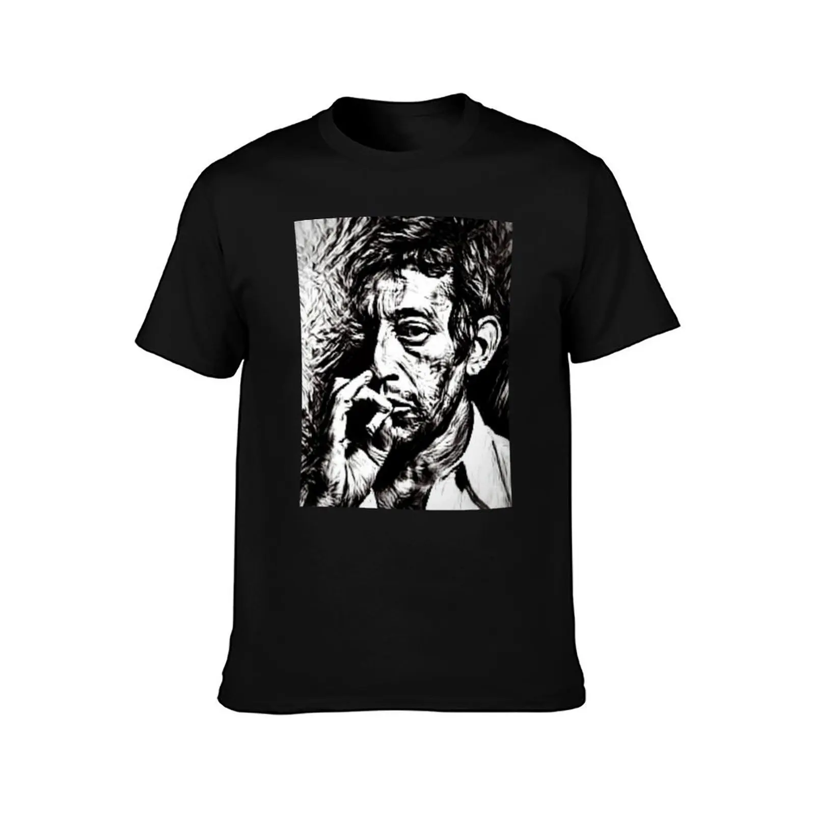 Serge Gainsbourg Noirs Ne Dessin Blanc graphique T-Shirt Fashion Letter Print T-Shirt