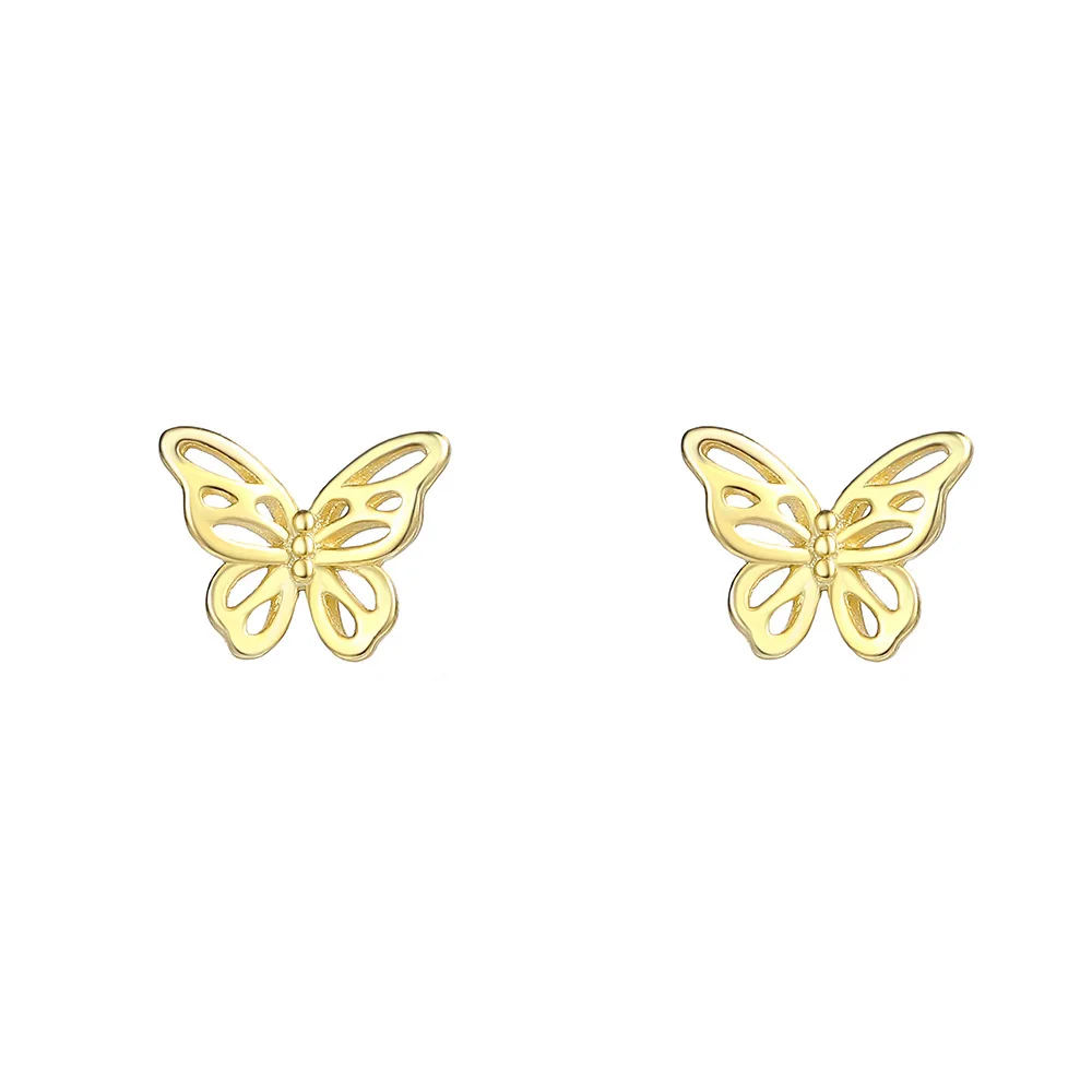 Earrings Silver 925 Hollow Butterfly Simple Unique Beautiful Elegant Jewelry Women's Earrings Pendientes Mujer JHE137