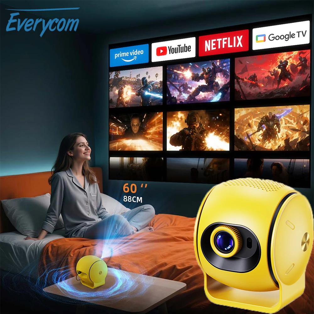 

Everycom Touyinger Q3 Projector Android 13 Full HD 1080P 4K WiFi 3600 Lumens Auto Focus Home Outdoor Portabe Smart Beamer