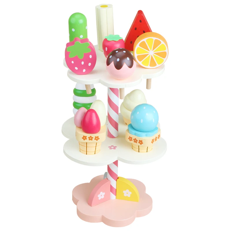 Jouets de simulation de crème glacée magnétique pour bébé, jouets en bois, jeu de simulation, cuisine, nourriture pour bébé, cadeau d'anniversaire et de Noël