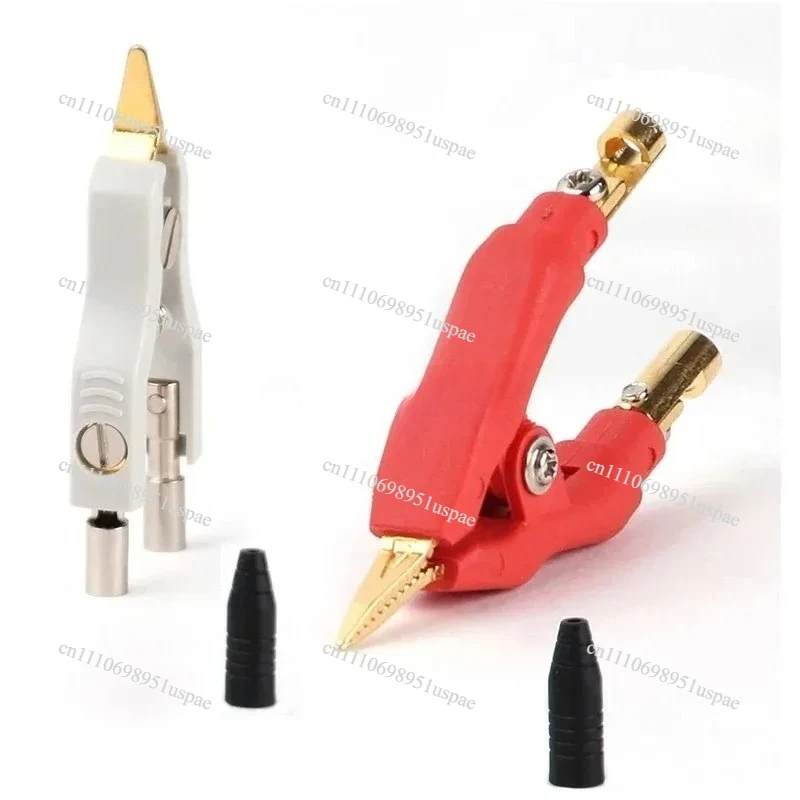 Suitable for ETA3105 Test Clamp, Pointed Tip, Pure Copper, Gold-plated 4-wire Clamp, Four Terminal Resistance Clamp