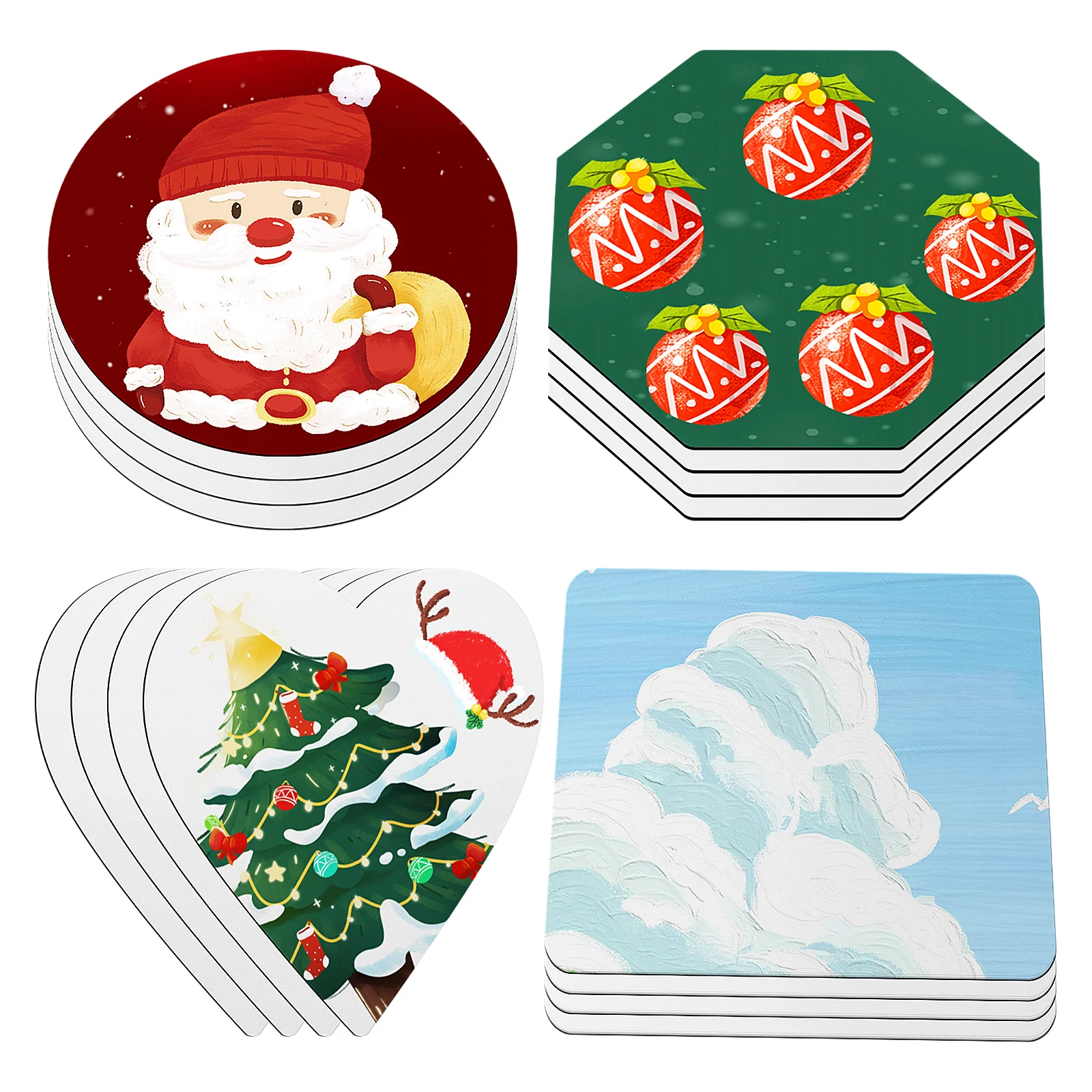 

16pcs Magnet Sublimation Blanks Whiteboard Sublimation Fridge Magnet Blanks Decor Various Shapes Magnetic Crafts Holiday Gifts