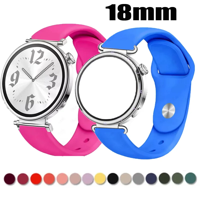 

18mm watch strap for Huawei Watch Gt 6-4 41mm 18mm smartwatch Soft Silicone Bracelet for Huawei Watch Gt 6-5 41mm Accessories